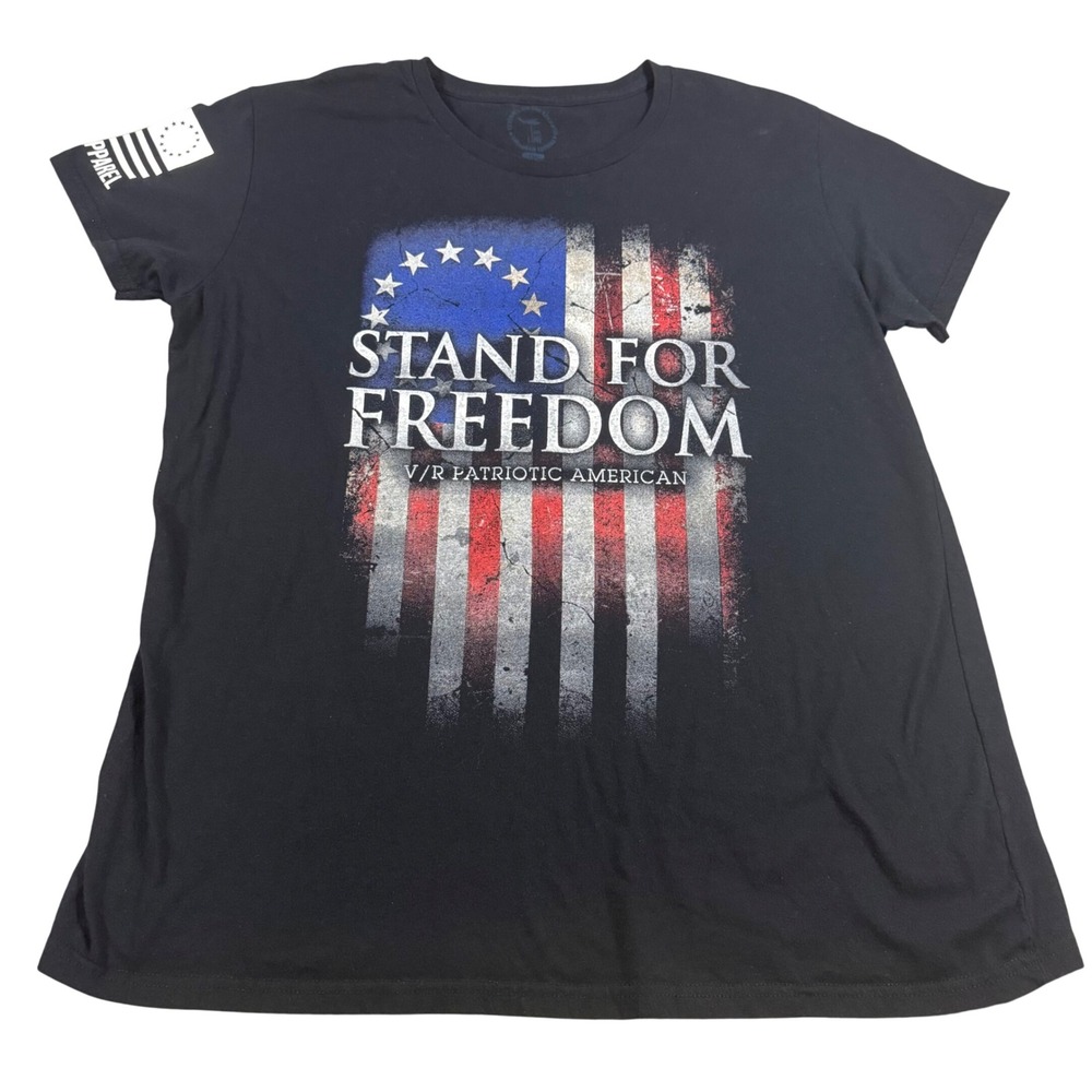 Nine Line Apparel Stand For Freedom Betsy Ross Flag Slim Fit Black T-Shirt Mens